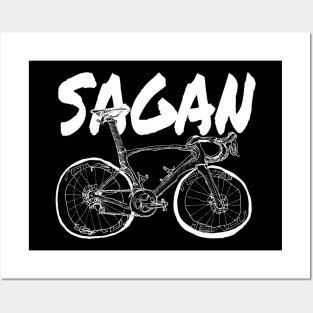 S-Works Sagan White Bicycle Drawing Posters and Art